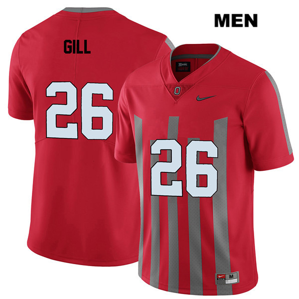 Ohio State Buckeyes Men's Jaelen Gill #26 Red Authentic Nike Elite College NCAA Stitched Football Jersey JP19G16OX